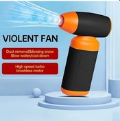 Resim Xuweiwei Jkuoo Taşınabilir Türbin Fan Type A Fırçasız Motor Jet Motoru 54m S Hava Akışı Şarj Edilebilir Pil Yüksek Hızlı Elektrikli Üfleyici Portatif Güçlü Kar Üfleyici Bbq Araçlar Bilgisayarlar İçin Turuncu Siyah Tasarım 