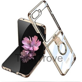 Resim Samsung Uyumlu Galaxy Z Flip 6 Kılıf Yüzüklü Kapak 