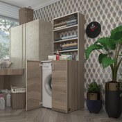 Resim Kenzlife Çamaşır Makinesi Dolabı Halifman Crd 180*066*55-20 Banyo Kapaksız Arkalıksız 