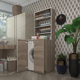 Resim Kenzlife Çamaşır Makinesi Dolabı Halifman Crd 180*066*55-20 Banyo Kapaksız Arkalıksız 