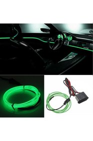 Resim Araç İçi Torpido Şerit Ledi Renkli İp Neon Led 5 Metre Yeşil 