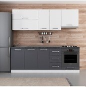 Resim Minar 230 Cm Mutfak Dolabı Beyaz Antrasit 230-A5 Beyaz 