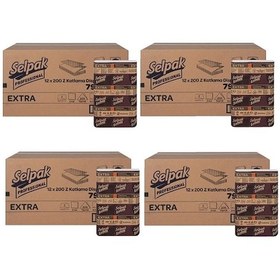 Resim Selpak Extra Z Katlama Dispenser Havlu 200'lü 48 Paket 21.5 x 24 CM 4 Koli 