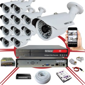 Resim Bises 11' Li 5 Mp 1940P Sensör 6 Megapiksel Sony Lens Metal Kasa Ip Güvenlik Kamerası Seti_bs 748IP 