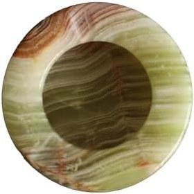 Resim Oniks Doğal Taş Kül Tablası, 3 Katmanlı, 7,6 cm, El Yapımı Dekoratif Küllük (Çok Renkli) 