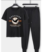 Resim Unisex Karasuno Baskılı 2'li Eşofman Takımı Siyah 