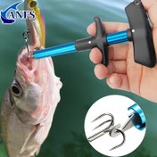 Resim 1 adet T-Şekilli Balıkçılık saç tokası Çıkarıcı - Ergonomik Sap ve Mavi Sap ile Alüminyum Alaşım Balıkçılık Aracı, Verimli saç tokası Ayrımı için İdeal, Tatil Hediyeleri için Uygun (Baba Günü, Noel, Şükran Günü), Balıkçılık Aksesuarı, Şık Metalik Kaplama, Dayanıklı Yapı 