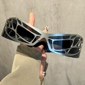 Resim Punk Tarzı Çerçevesiz Gözlük - Modern Minimalist Çerçevesiz Gözlük, Günlük ve Özel Günler İçin Cesur Bir Beyan Gözlüğü, Edgy Chic Görünüm - Reçeteli Lenslerle Uyumlu, Moda Aksesuarı, Şık Tasarım, Hafif Çerçeveler, Trend Çerçeveler, Moda Tutkunları, Pilsiz, Sanal Toplantılar, Kıvırcık Saç - Reçeteli Lenslerle Uyumlu - Kadınlar İçin Cesur Bir Beyan Gözlüğü, Boyut - Stilinizi İletin (Kıvırcık Saç Aksesuarı/ 