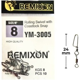 Resim Remixon Ym-3005 No:8 Klipsli Fırdöndü 10 Adet 