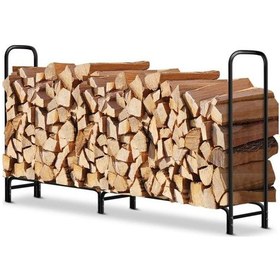 Resim Dekoratif Şömine Yanı Odunluk Metal Odun Rafı 