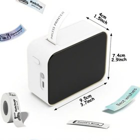 Resim MEK Kablosuz Mini Etiket Baskı Makinesi+ 2 Rulo Hediyeli 