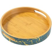 Resim Suntek Bambu Servis Tepsisi Ev Dekorasyonu Için Kulplu Küçük 