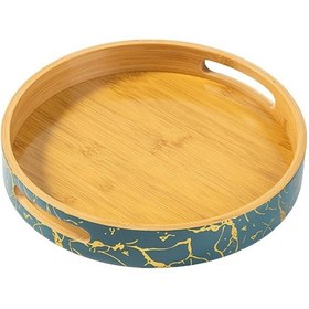 Resim Suntek Bambu Servis Tepsisi Ev Dekorasyonu Için Kulplu Küçük 