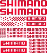 Resim Kırmızı-28 X 24,5 Cm-yaratıcılık 22 Adet Kiti Shimano Bisiklet Çıkartmaları İçin Uyumlu Güneş Koruyucu Su Geçirmez Pvc 