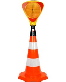 Resim İleri Trafik Pvc Trafik Konisi 52 CM Çift Reflektifli Trafik Dubası 