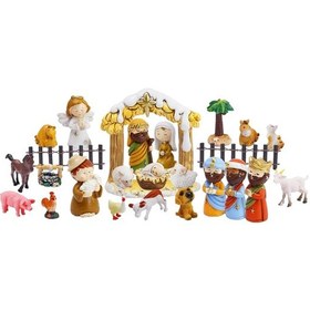 Resim Homyl 24 Parça Yılbaşı Doğum Sahnesi Advent Takvimi Seti 30cmx25cmx4cm 