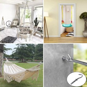 Resim Nzb Kancalı Çelik Dübel M8 (5 Adet) Salıncak Boks Torbası Avize Için Gömlekli Açık Ağız Kanca 