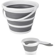 Resim Mena Rise Kapısı Katlanabilir Akordiyon 2'li Kova ve Maşrapa Set 