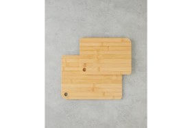 Resim Feyza Design Bambu Kesme Tahtası Çift Seti 20X28 ve 24X33 Cm, Doğal ve Şık Tasarım 
