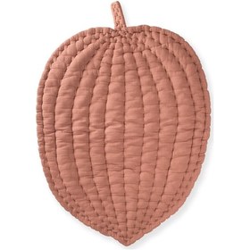 Resim Cigit Müslin Yaprak Bebek Oyun Minderi Yıkanmıştır Kahve 