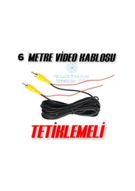 Resim 6 Metre Araç Kamerası Video Kablosu Tetiklemeli Rca Soket 