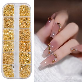 Resim 2000 adet Hipoalerjenik Altın Mini Tırnak Sanatı Taşları, Düz Arka Kokusuz Taşlar DIY Tırnak Tasarımı, Akrilik Tırnaklar & El İşleri için 