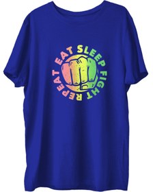 Resim TOP GLORY Eatsleepx Baskılı Penye Boks Sporcu T-shirt 