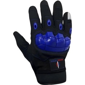 Resim Single Sword Tam Parmak Dokunmatik Özellikli Destekli Taktik Motorcu Eldiveni Mavi-xl Mavi 