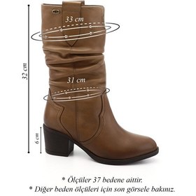 Resim Gönderi R Kadın Vizon Antik Kalın Topuklu Körüklü Hakiki Deri Çizme Gkzc13447531 Vizon 