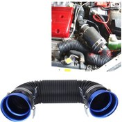 Resim Araba Otomatik Evrensel Tüp Hava Filtresi Hava Filtresiz Ayarlanabilir Soğuk Hava Enjeksiyon Emme Sistemi Borusu Mavi 