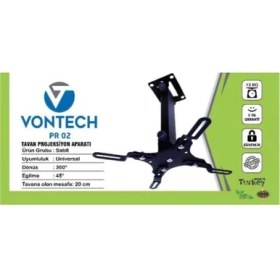 Resim Vontech Pr-02 20CM Projeksiyon Tavan Askı Aparatı 