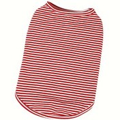 Resim Küçük Köpekler & Kediler için 1 Adet Kırmızı ve Beyaz Çizgili Yelek - Ayarlanabilir Kolsuz Yelek, Makinede Yıkanabilir Rahat Giysi Sıcaklık & Stil İçin, Köpekler için Pet Yeleği 