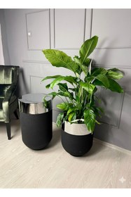 Resim filori dizayn Darbuka Krom - Siyah Saksı ve Sehpa 