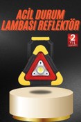 Resim ZERO LAND HN-SHOP Işıklı İkaz Lambası Reflektör Şarjlı Işıklı Üçgen LED Acil Durum Feneri 