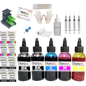 Resim Duruınk Canon Ts4151i Pg595 Cl586 Kartuş Dolum Seti 5 Li Set 5x100ml Renkli Mürekkep 