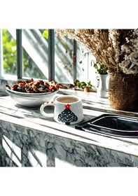 Resim Yılbaşı Özel Kabartmalı Ağaç El Yapımı Kupa 