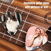 Resim Kişisel fotoğraflar veya metinlerle özelleştirilmiş gitar pick'leri - Dayanıklı plastik pick tutucu, karıştırılmış renkler, çeşitli boyutlar mevcuttur (1/7/15/20 adet) - Müzisyenler, erkek/kız arkadaşı, Sevgililer Günü, Noel, Doğum Günleri, Gitar Aksesuarları için mükemmel bir hediye 