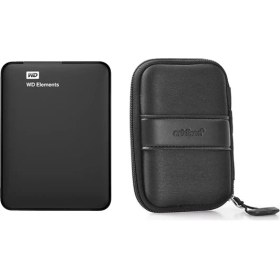 Resim WD Elements 1TB 2.5" USB 3.0 Taşınabilir Disk (WDBUZG0010BBK-WESN) + Addison HDD-136 Kılıf 