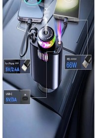 Resim Led Işık Aydınlatmalı 45w Hava Nemlendirici 5 1 Arada Şarj Cihazı Araç İçi Çakmaklık Şarj Aleti 1 Adet 