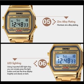 Resim Yunboo Skmeı 1123 Unisex Dijital Kol Saati - Ticari Ve Spor Stili, Tarih/hafta Gösterimi, Kronometre, Alarm, Led Işık, 30m Su Geçirmez, Çelik Kordon Gümüş Çok Renkli 