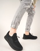 Resim BS BLACK SEA Black Sea Kadın Siyah Günlük Anne Bağcıksız Rahat Outdoor Casual Hafif Spor Yürüyüş Ayakkabı 
