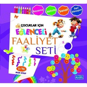 Resim Çocuklar İçin Eğlenceli Faaliyet Seti Mor Kitap 5 Yaş Üzeri- Parıltı Yayınları 