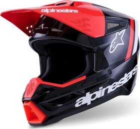 Resim Alpinestars SM3 Radium Off-Road Kaskı Siyah Kırmızı Beyaz 