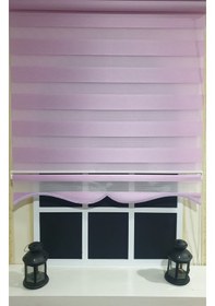Resim Zebra Stor Perde Organze Lila Etek Dilimli Stb903 