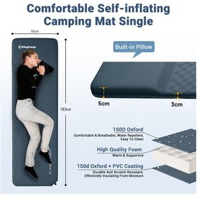 Resim Kingcamp Classıc Light 3cm Yastıklı Şişme Kamp Matı D.grey Lacivert 