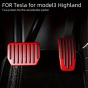 Resim Tesla Model 3 için Pedal Pedi Seti, Model Y'ye Uygun, Kaymaz Performans Alüminyum Araç Aksesuarları Fren ve Gaz Pedalı Kapakları Model 3/Y İçin 