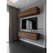 Resim Myniture Home & Living Duvara Monte Tv Sehpası Ceviz S6203-2 