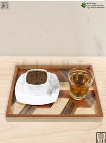 Resim El Yapımı Ceviz Meşe Elma Ağacı Üç Boyutlu Ahşap Kahve Tepsisi 