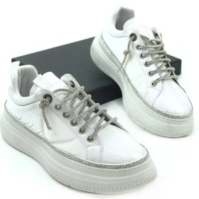 Resim Prego (Park Moda) Taş Biye Bağcıklı Günlük Kadın Spor Ayakkabı Beyaz 