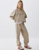 Resim Sela Grunge Tarzı Oversize Yırtık Jogger Pantolonlar 447902992 Bej 